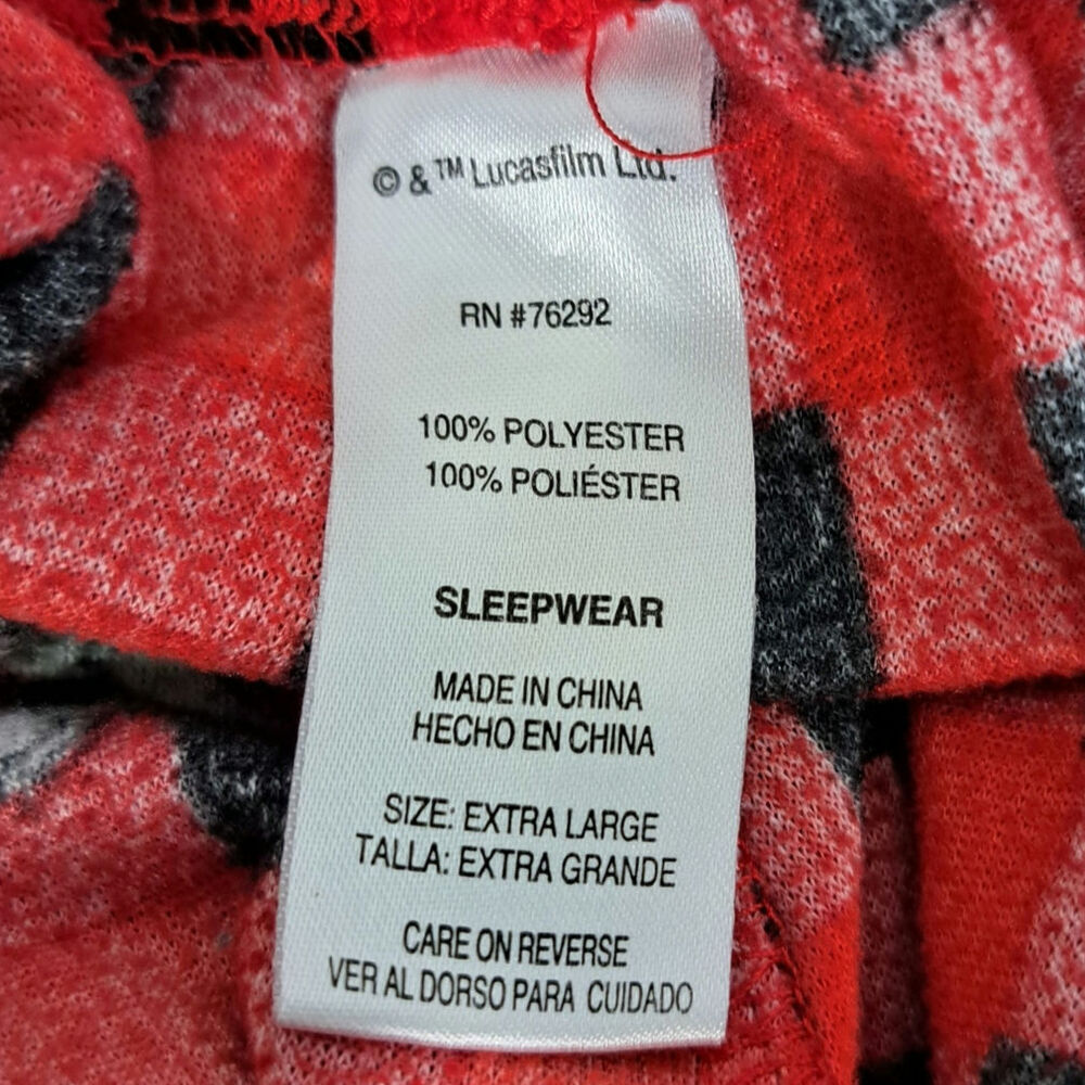 Women's Fleece Grogu Mandalorian Red and Black Pajama Pants Size XL - Picture 4 of 5